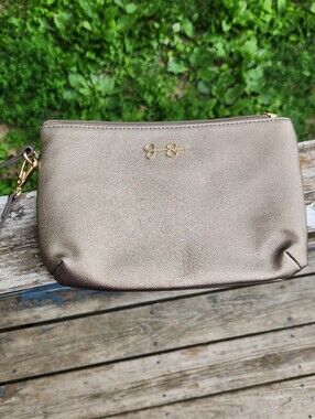 Jessica Simpson Shimmering Gold Wristlet Clutch Pouch EUC